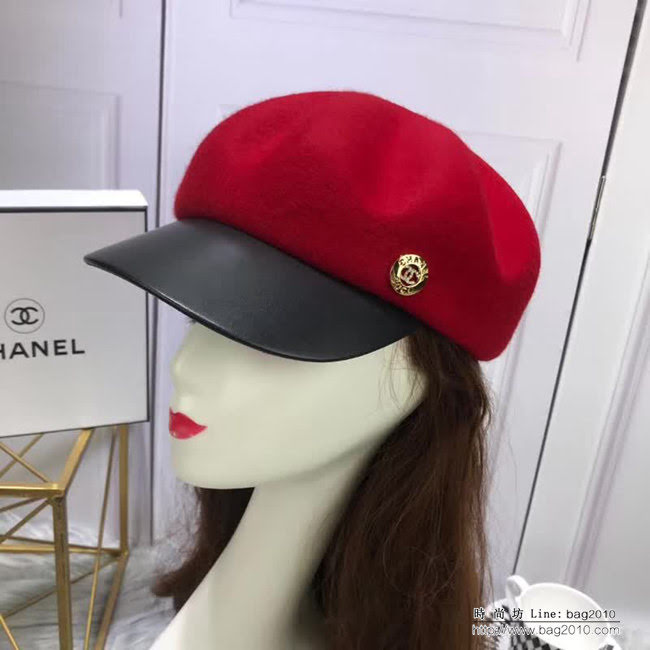 CHANEL香奈兒 秋冬新品 高端原版最新貝雷帽 百搭八角帽 皮帽簷鴨舌帽 LLWJ6999